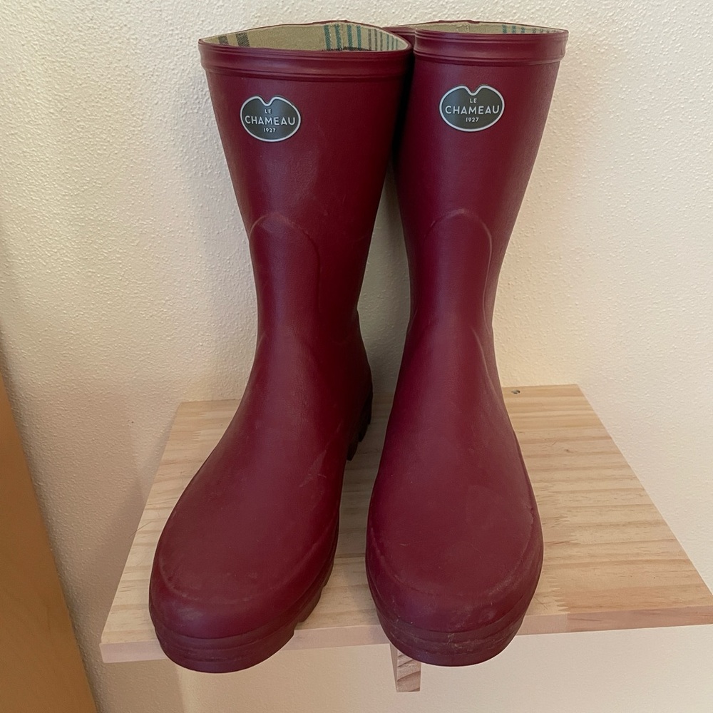 Burgundy Rain Boots